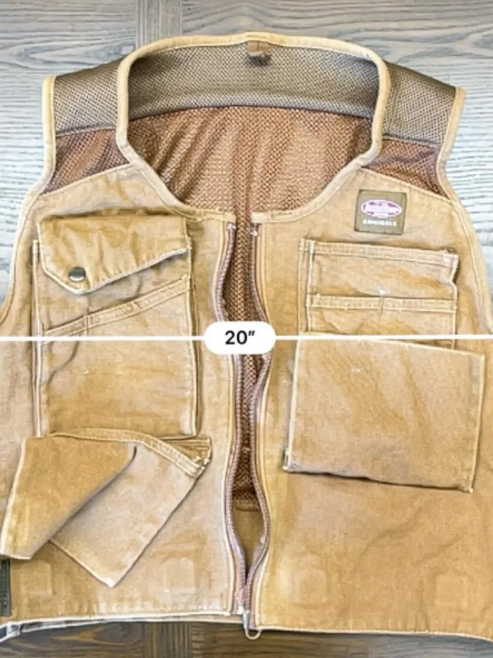Bucket Boss Originals Canvas Tool Vest Multi Pocket Tan